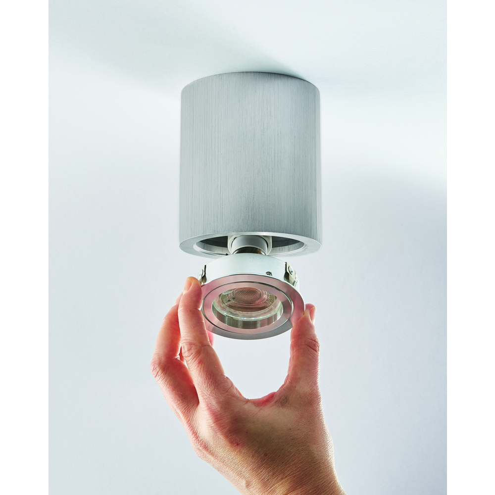 HEITRONIC Aufbaufassung ADL9301 für GU10, schwenk- und drehbar, Aluminium