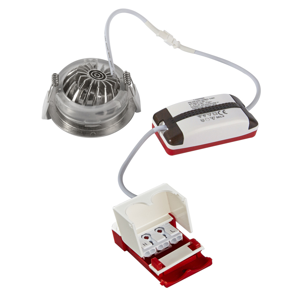 HEITRONIC 7-W-LED-Einbaustrahler DL6809, dimmbar, schwenk- und drehbar, IP44, nickel-matt