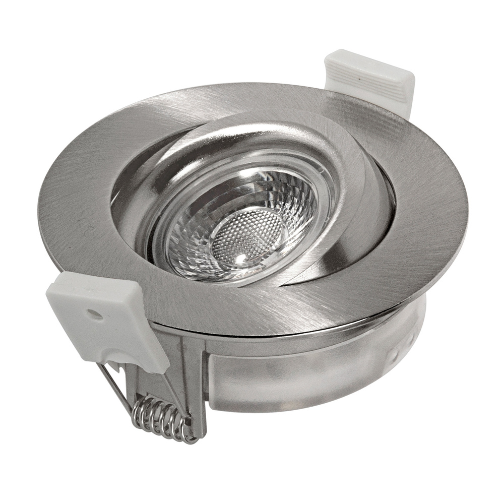 HEITRONIC 7-W-LED-Einbaustrahler DL6809, dimmbar, schwenk- und drehbar, IP44, nickel-matt