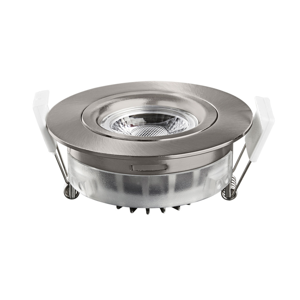 HEITRONIC 7-W-LED-Einbaustrahler DL6809, dimmbar, schwenk- und drehbar, IP44, nickel-matt