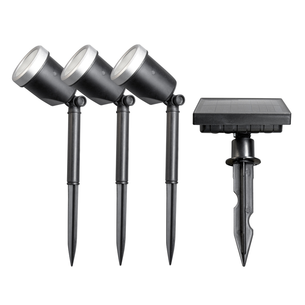HEITEC Solar-LED-Spießleuchten-Set Thony, 13,3 lm pro Leuchte, 4000 K, IP44