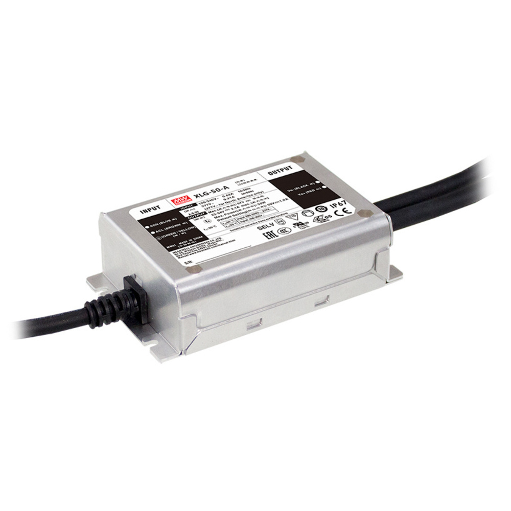 Mean Well Konstantstrom-Netzteil XLG-50-A, 50 W, 1000 mA, 22 - 54 VDC, dimmbar, IP67