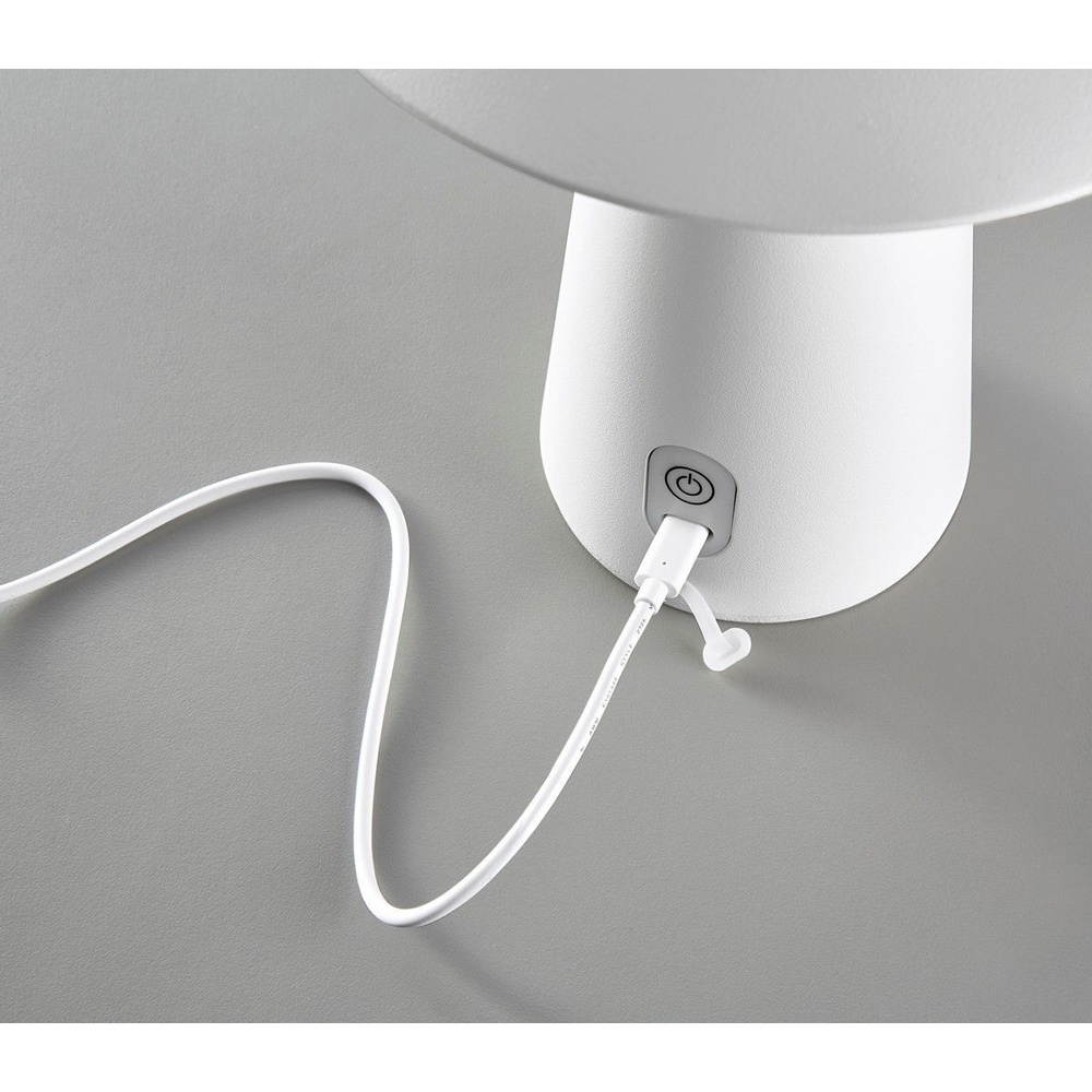 HEITRONIC Light2Go Akku-LED-Tischleuchte Mushroom, 3-stufig dimmbar, IP54, weiß