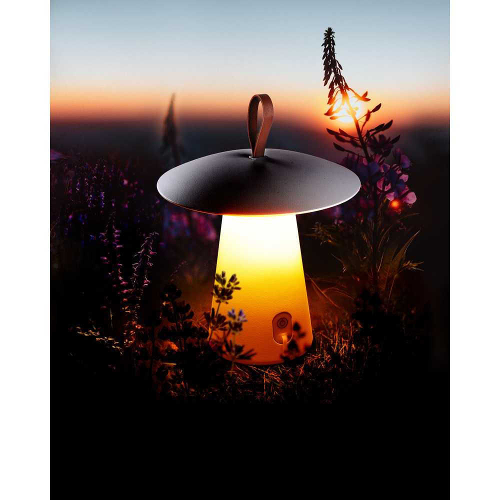HEITRONIC Light2Go Akku-LED-Tischleuchte Mushroom, 3-stufig dimmbar, IP54, weiß