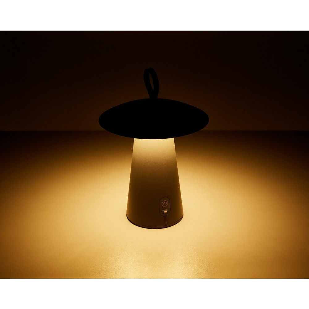 HEITRONIC Light2Go Akku-LED-Tischleuchte Mushroom, 3-stufig dimmbar, IP54, anthrazit