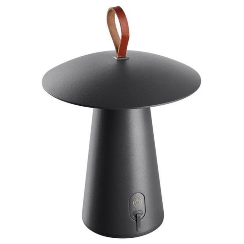 HEITRONIC Light2Go Akku-LED-Tischleuchte Mushroom, 3-stufig dimmbar, IP54, anthrazit