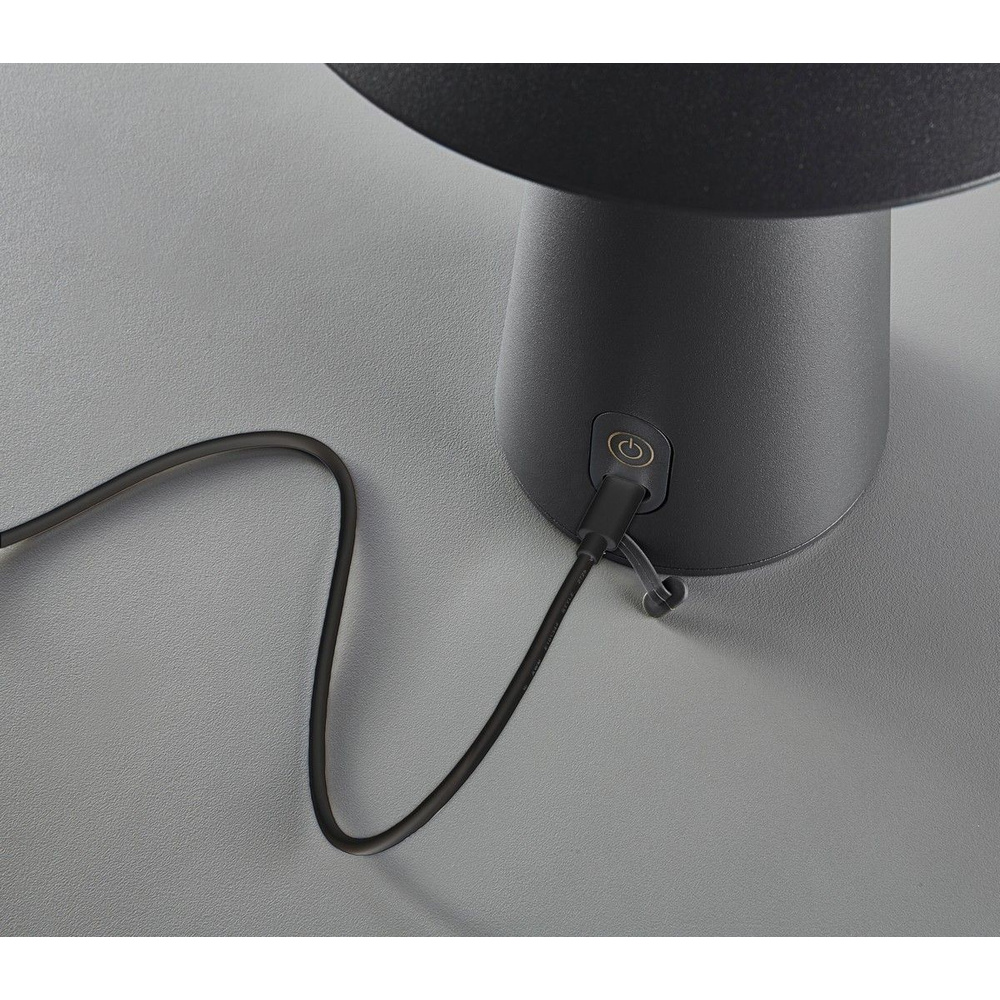 HEITRONIC Light2Go Akku-LED-Tischleuchte Mushroom, 3-stufig dimmbar, IP54, anthrazit