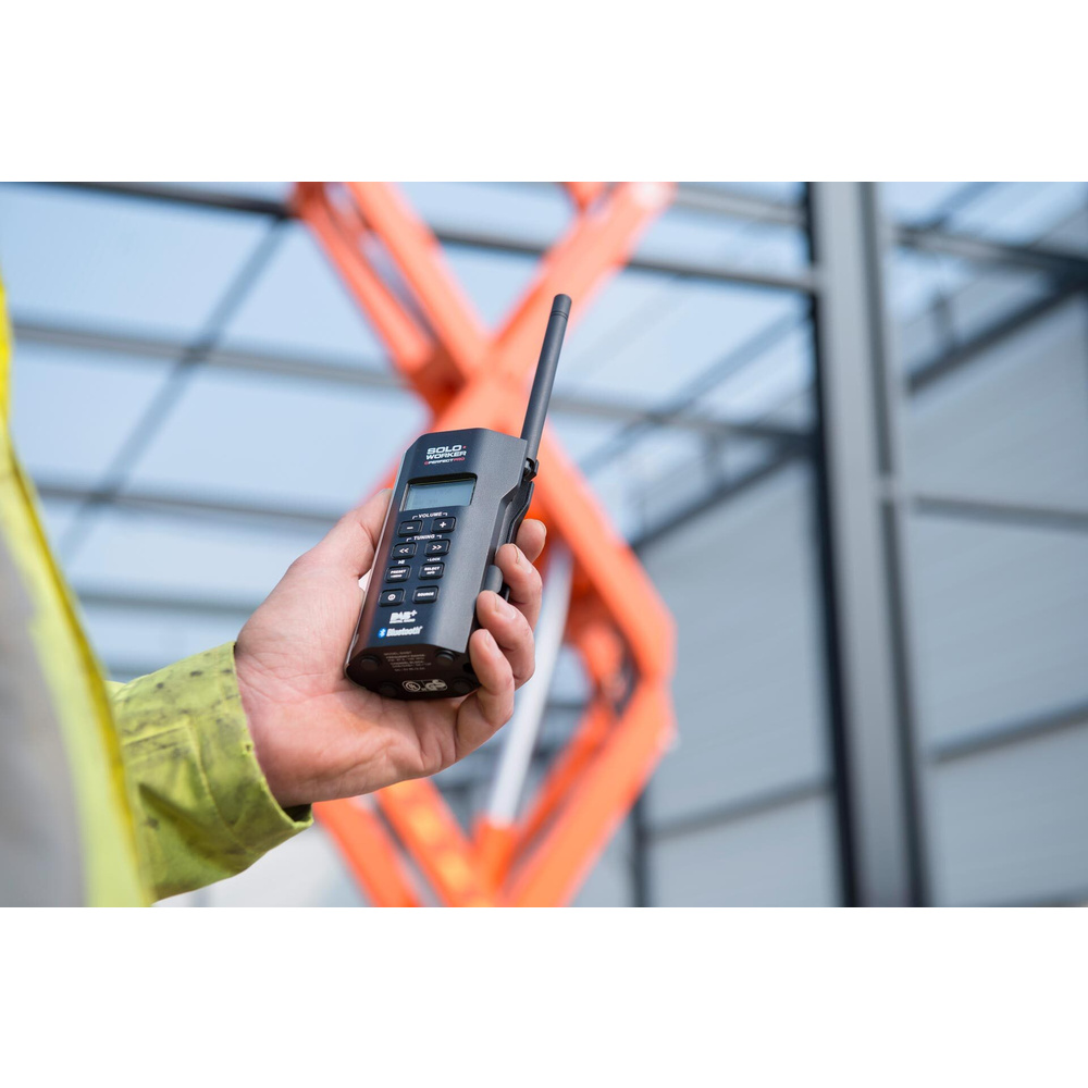 PerfectPro Ultrakompaktes Outdoor-/Baustellenradio SOLOWORKER, DAB+/UKW, Bluetooth-Streaming, IP64