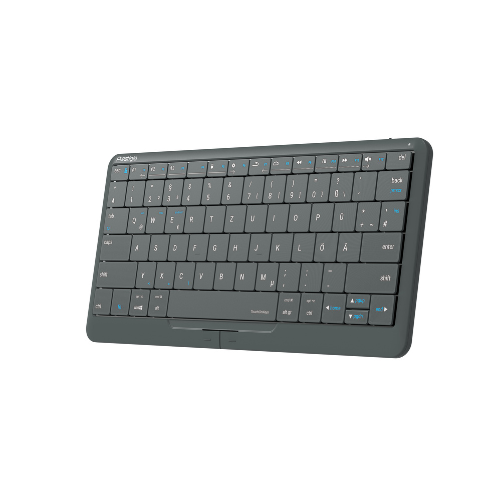 Prestigio 4-in-1-Tastatur Click&Touch 2, mit Touchpad-Tastensteuerung, grau
