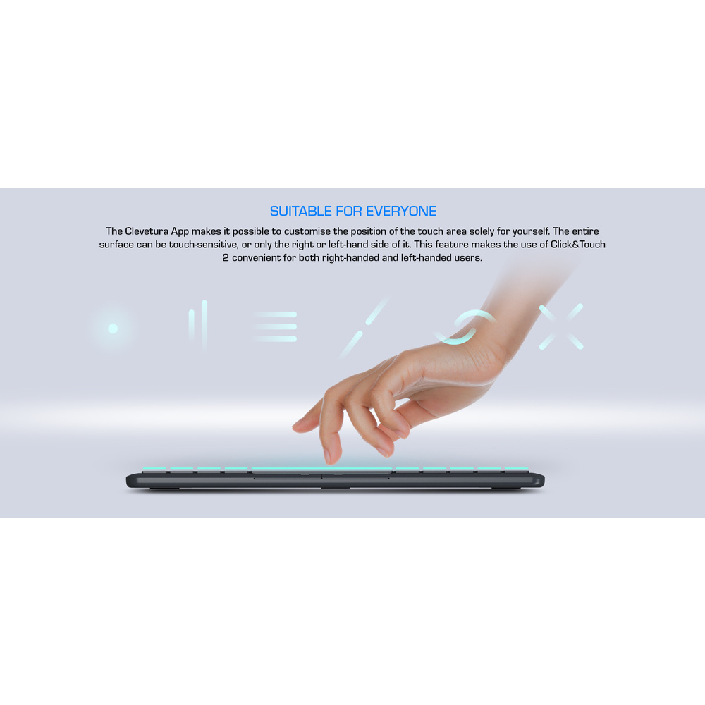 Prestigio 4-in-1-Tastatur Click&Touch 2, mit Touchpad-Tastensteuerung, grau