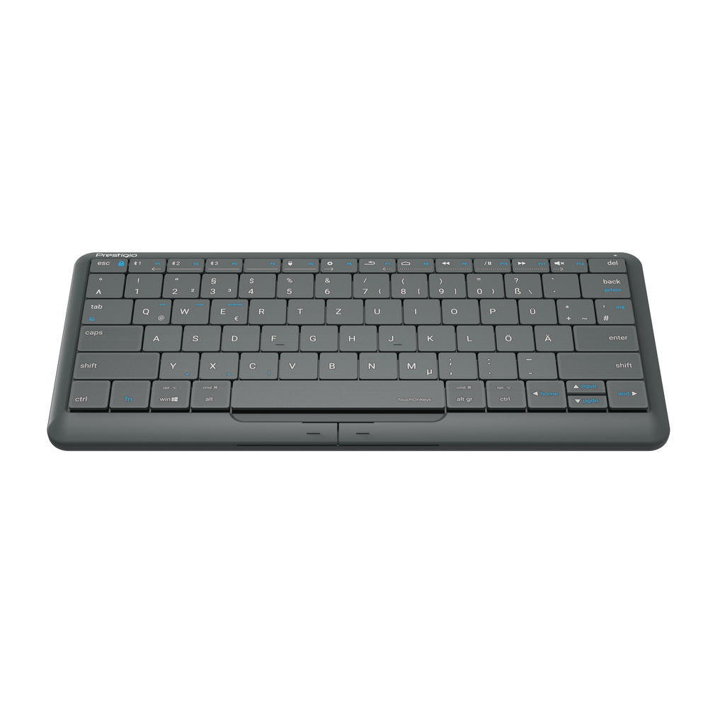 Prestigio 4-in-1-Tastatur Click&Touch 2, mit Touchpad-Tastensteuerung, grau