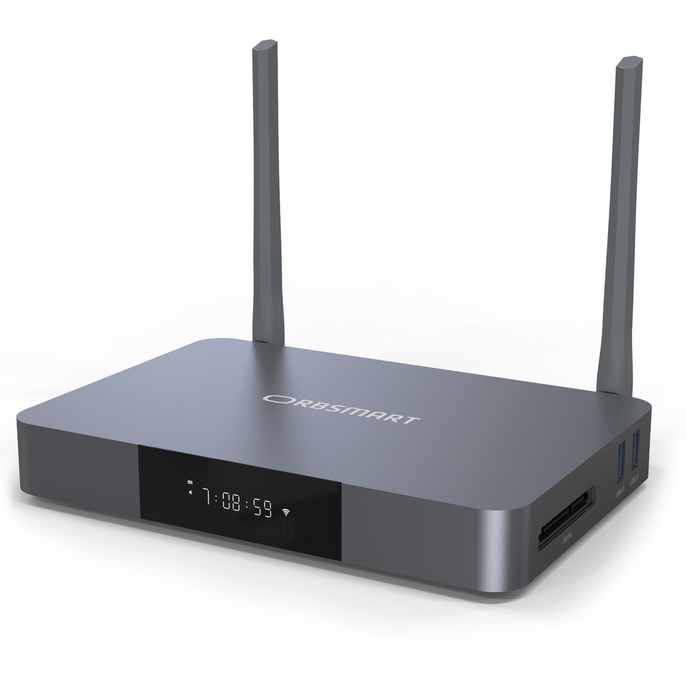 Orbsmart Android Mini-PC R81, Android 9.0, 4K, Blu-Ray-/3D-Unterstützung, HDR10+, mit LED-Display