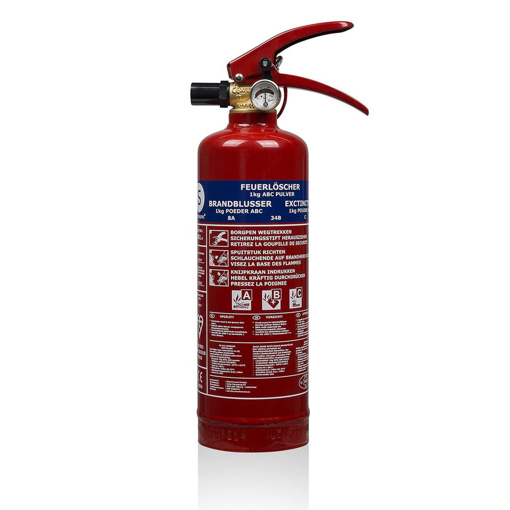 Smartwares Pulver-Feuerlöscher SW BB1, Brandklasse ABC, 1 kg