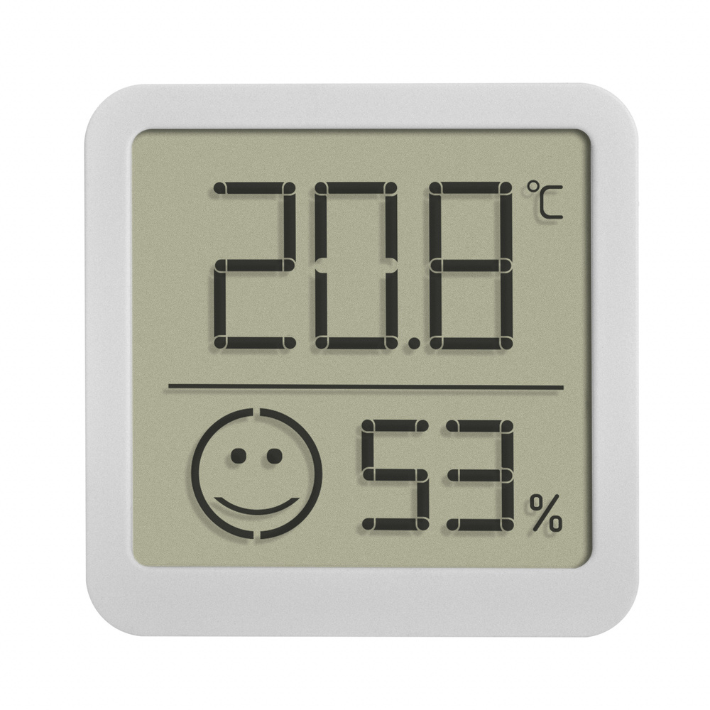 TFA 4er-Set Thermo-Hygrometer mit Smiley-Klimakomfortanzeige, Raumtemperatur, Luftfeuchte, weiß
