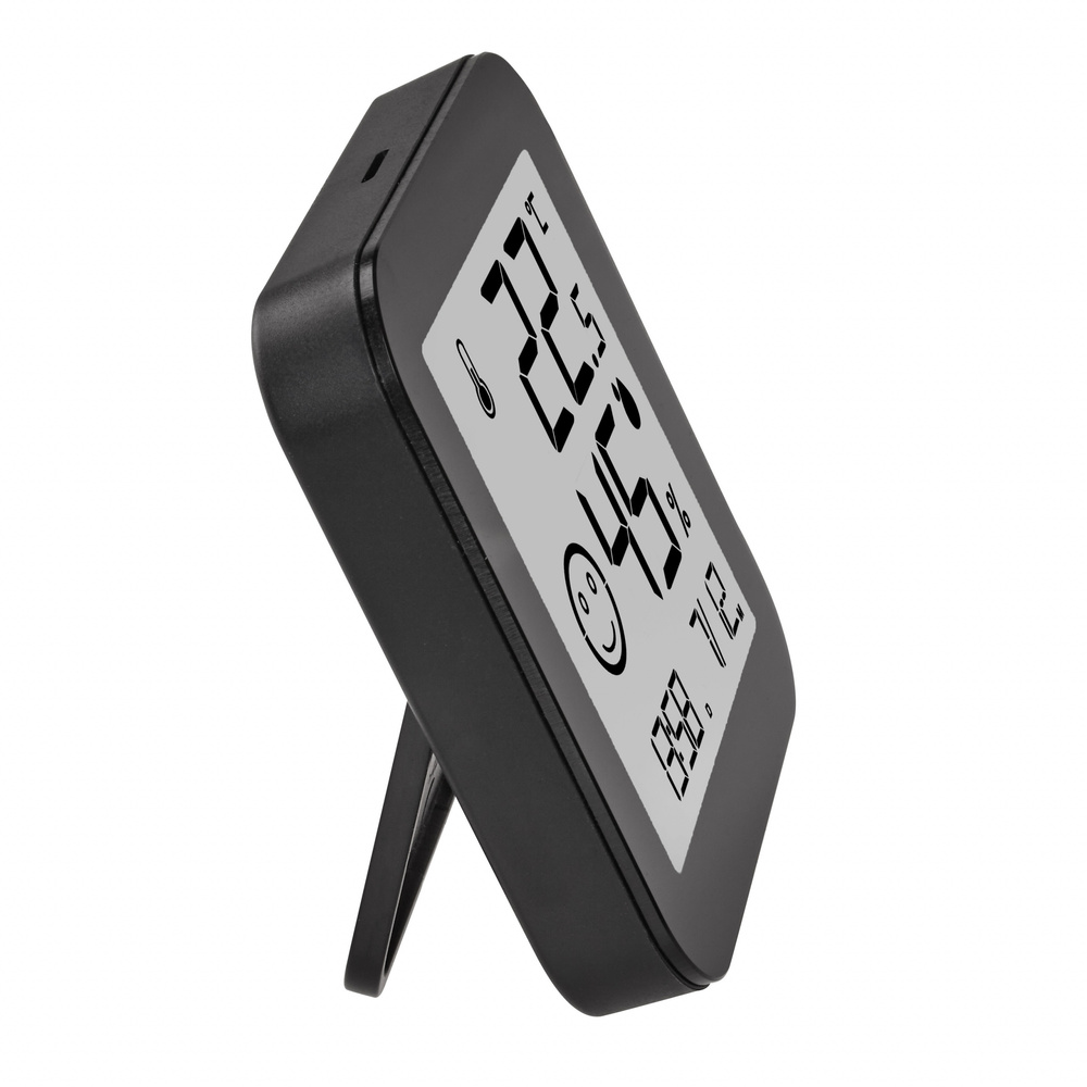 TFA Digitales Thermo-Hygrometer BLACK mit E-Paper-Display, Klimakomfortanzeige, schwarz