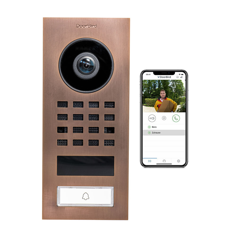 DoorBird WLAN-IP-Video-Türstation D1101V Edelstahl,  gebürstet, PVD Beschichtung mit Bronze-Optik