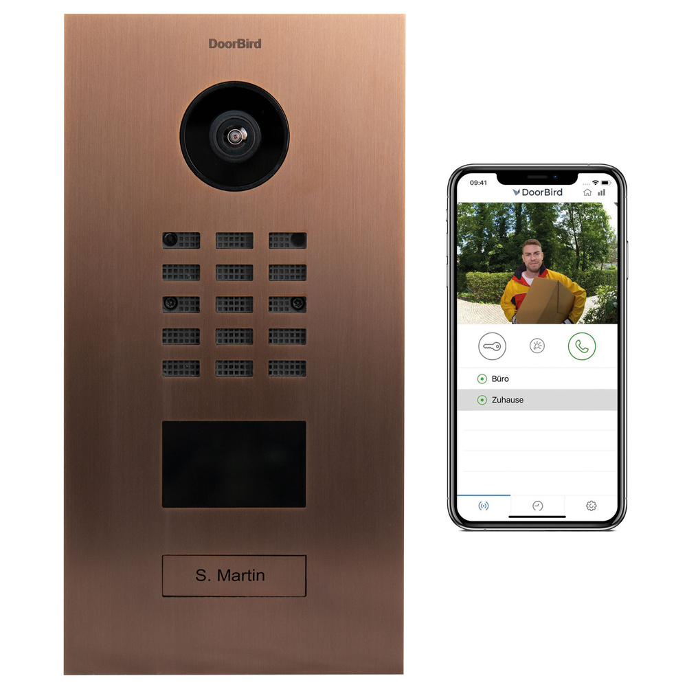 DoorBird IP Video Türstation D2101V Edelstahl, gebürstet, PVD Beschichtung mit Bronze-Optik