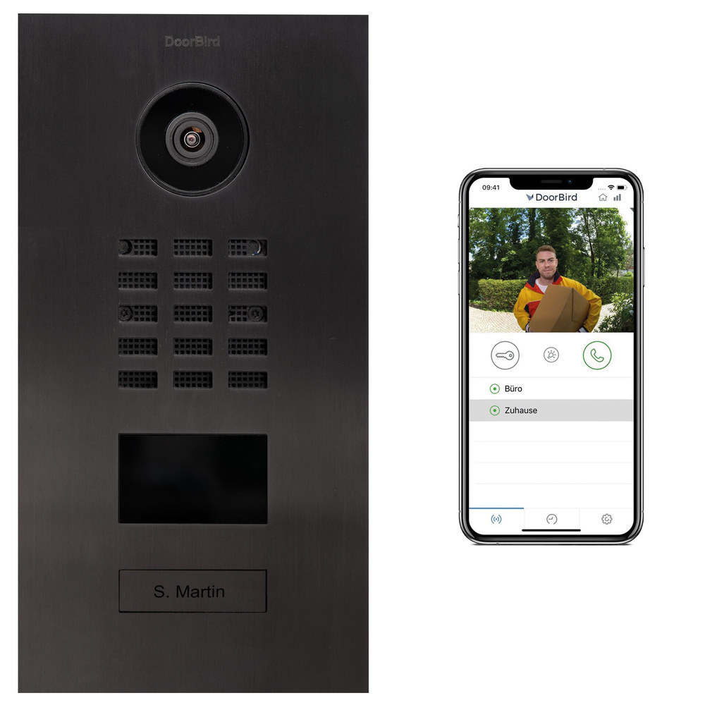 DoorBird IP Video Türstation D2101V Edelstahl, gebürstet, PVD Beschichtung mit Titan-Optik