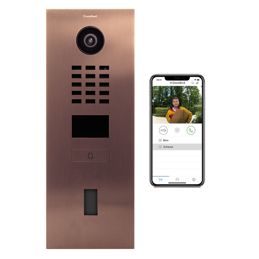 Doorbird IP Video Türstation D2101FV Fingerprint, Edelstahl, PVD Beschichtung mit Bronze-Optik