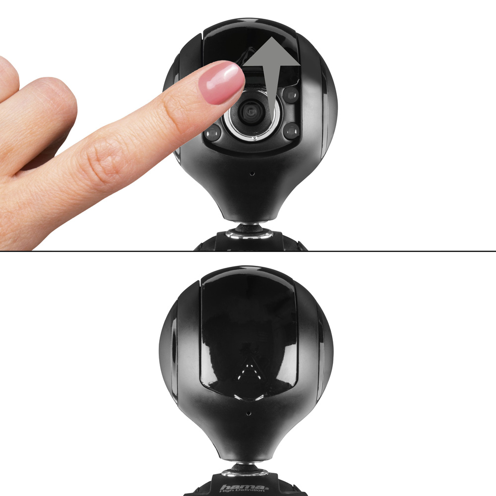Hama HD-Webcam Spy Protect, mit Kugelgelenk, Kamera-Schutzverdeck, 720p, 30 fps
