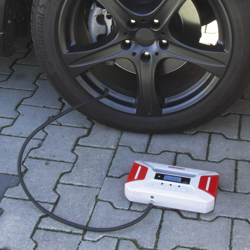 Dino Kraftpaket 12-V-Kfz-Starthilfegerät/-Luftkompressor, 16.000 mAh, 600 A, mit Powerbank-Funktion