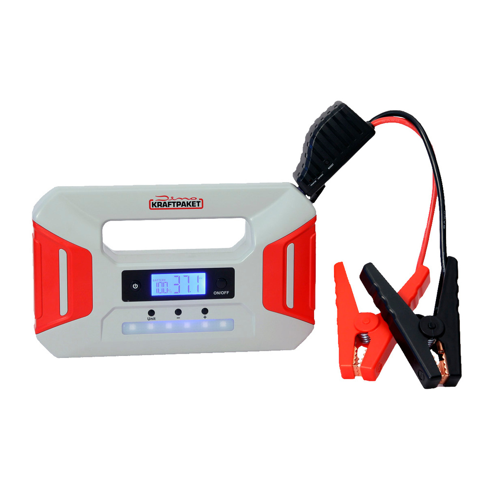 Dino Kraftpaket 12-V-Kfz-Starthilfegerät/-Luftkompressor, 16.000 mAh, 600 A, mit Powerbank-Funktion