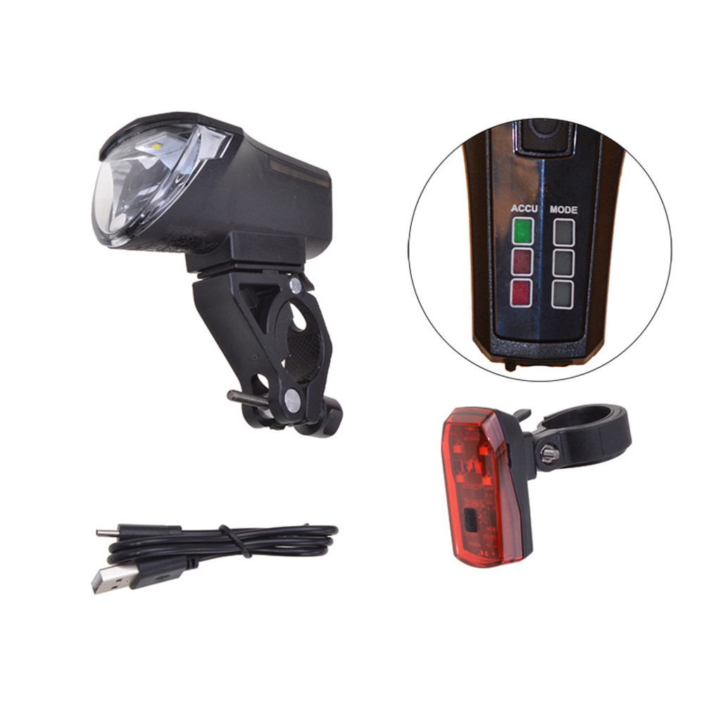 Filmer Fahrrad-LED-Beleuchtungs-Set 49026, Front- & Rücklicht, mit Bremslichtfunktion, IPX4