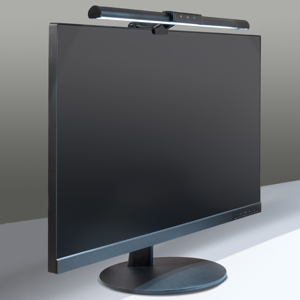FeinTech LED-Schreibtischleuchte / LED-Klemmleuchte LTL00700, Montage am PC-Bildschirm, USB, schwarz