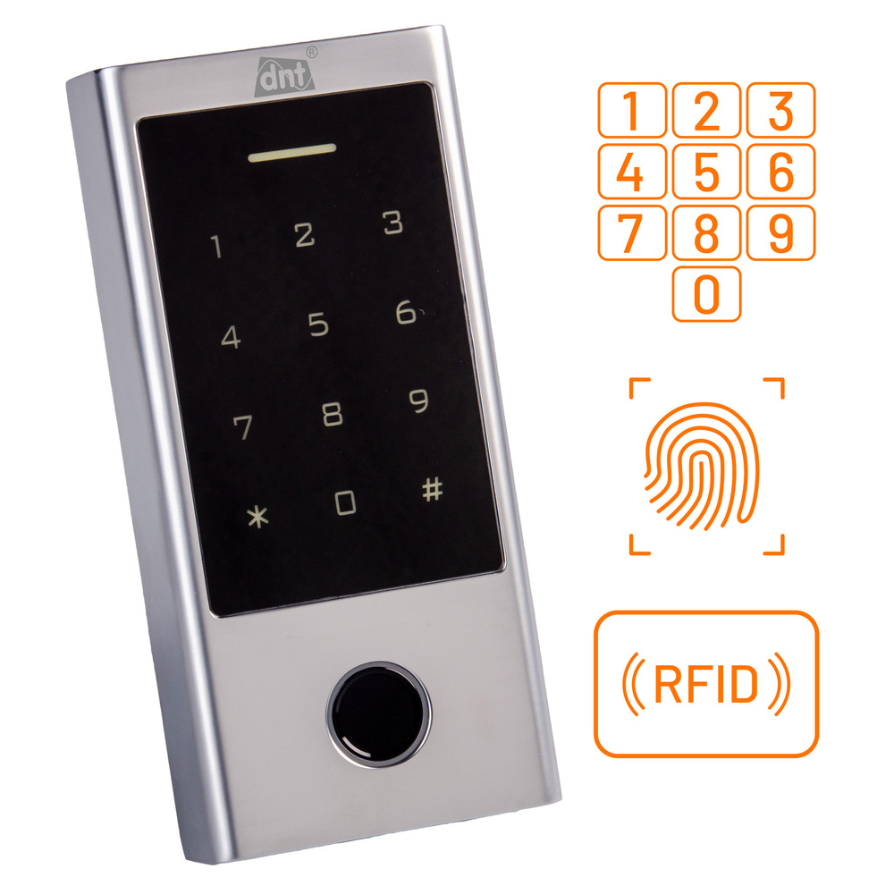 dnt Fingerprintcodeschloss BioAccess PRO, kapazitiver Fingerprint-Sensor, Zahlencode und RFID
