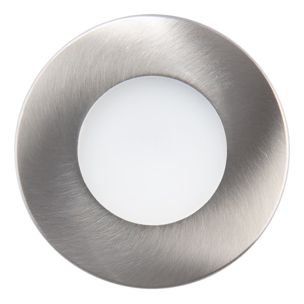 HEITRONIC 2-W-LED-Einbaupanel Nizza, passt in Schalter- und Hohlwanddosen, rund, IP20, Edelstahl