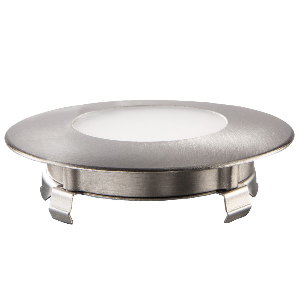 HEITRONIC 2-W-LED-Einbaupanel Nizza, passt in Schalter- und Hohlwanddosen, rund, IP20, Edelstahl