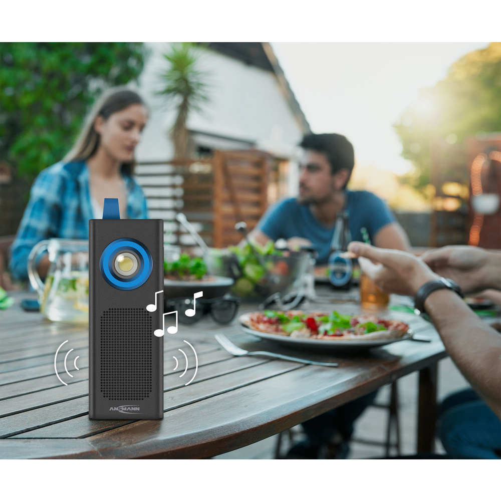 Ansmann LED-Arbeitsleuchte WL500R Sound, integrierter Bluetooth-Lautsprecher, Magnet, Akku
