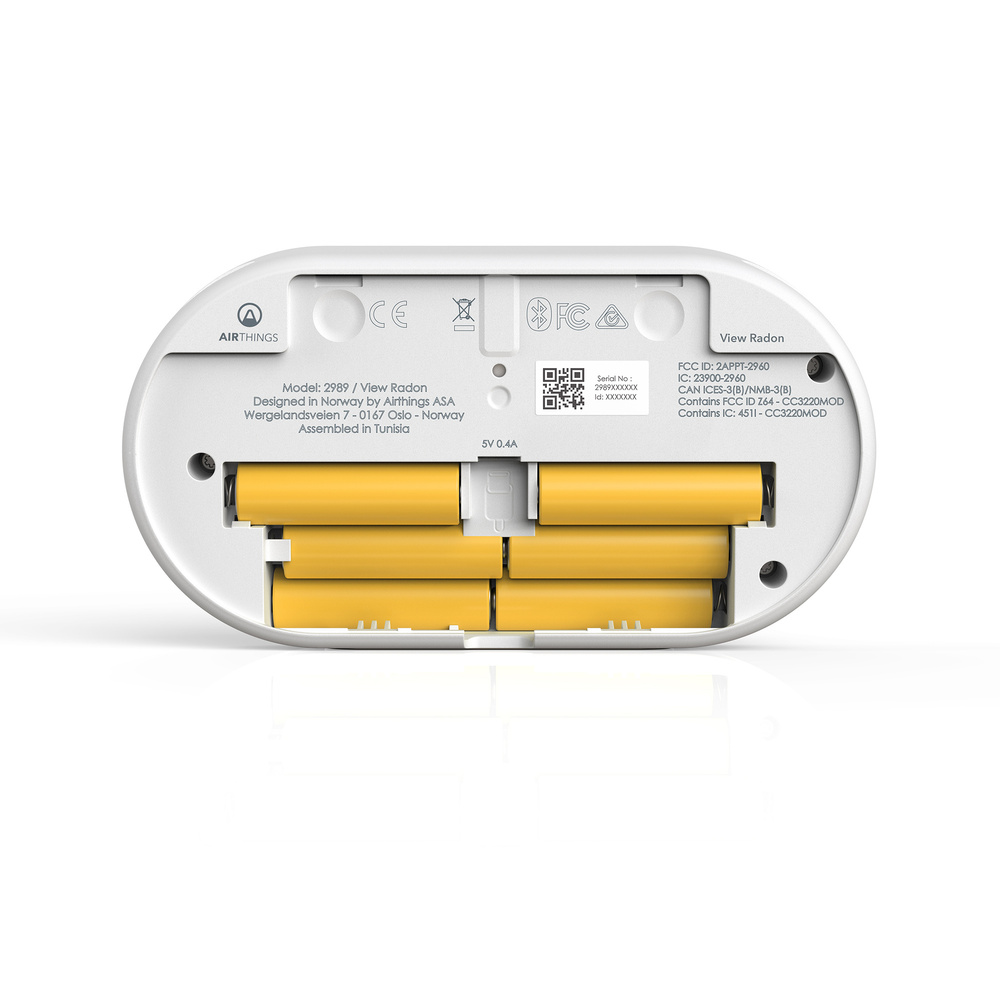 Airthings Luftgütemonitor View Radon, Radon-Messgerät, E-Paper-Display, App, Amazon Alexa, IFTTT