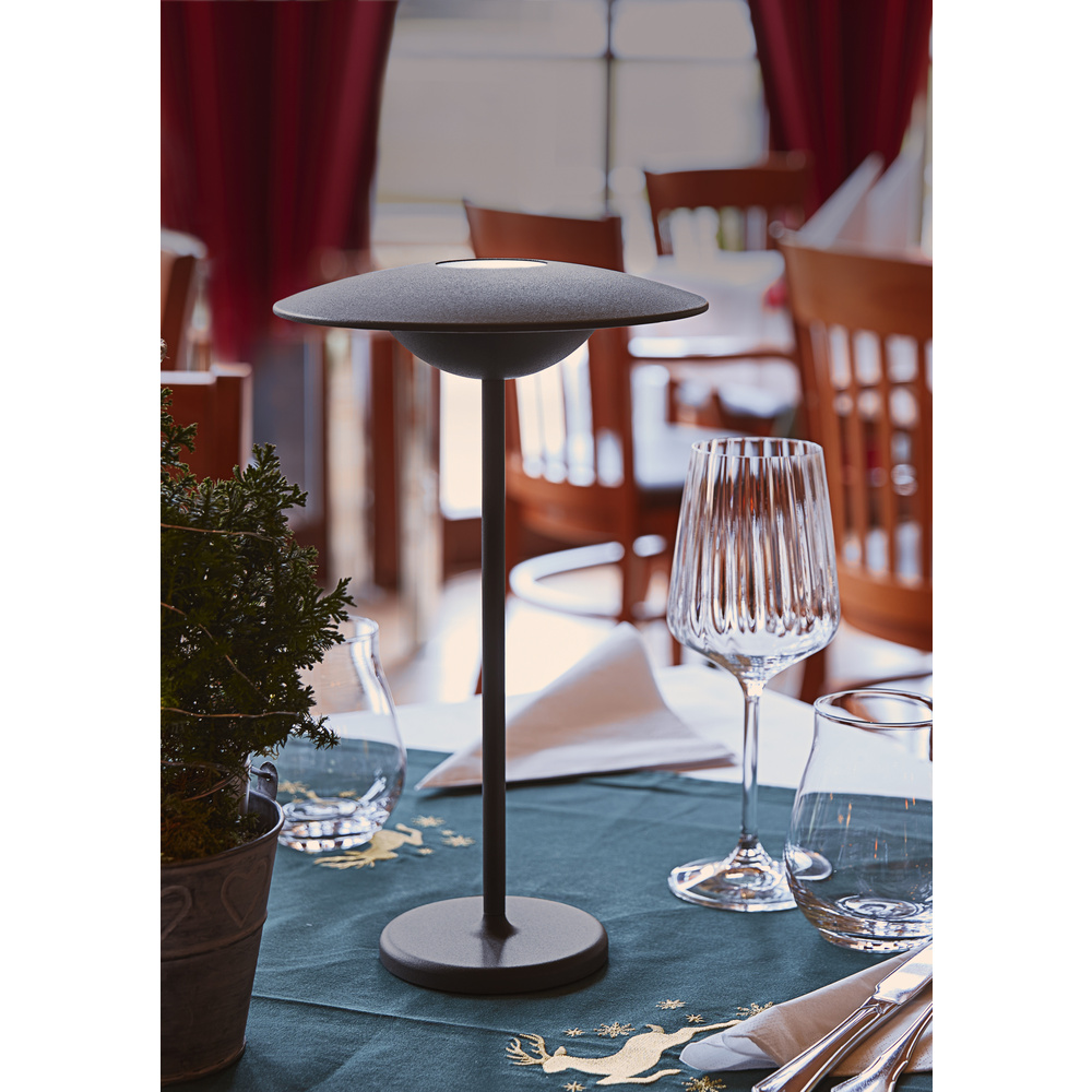 HEITRONIC Light2Go Akku-LED-Tischleuchte Enterprise, stufenlos dimmbar, IP54, anthrazit