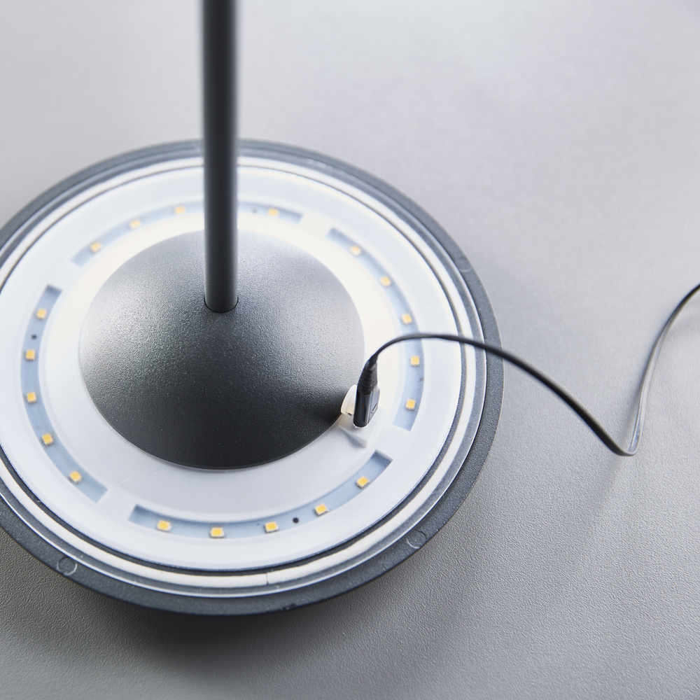 HEITRONIC Light2Go Akku-LED-Tischleuchte Enterprise, stufenlos dimmbar, IP54, anthrazit