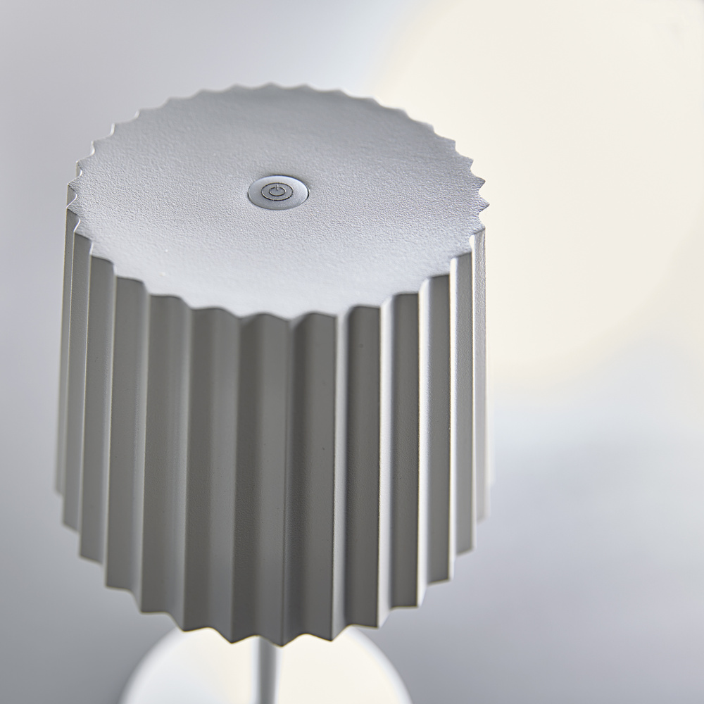 HEITRONIC Light2Go Akku-LED-Tischleuchte Muffin, 3-stufig dimmbar, IP54, weiß