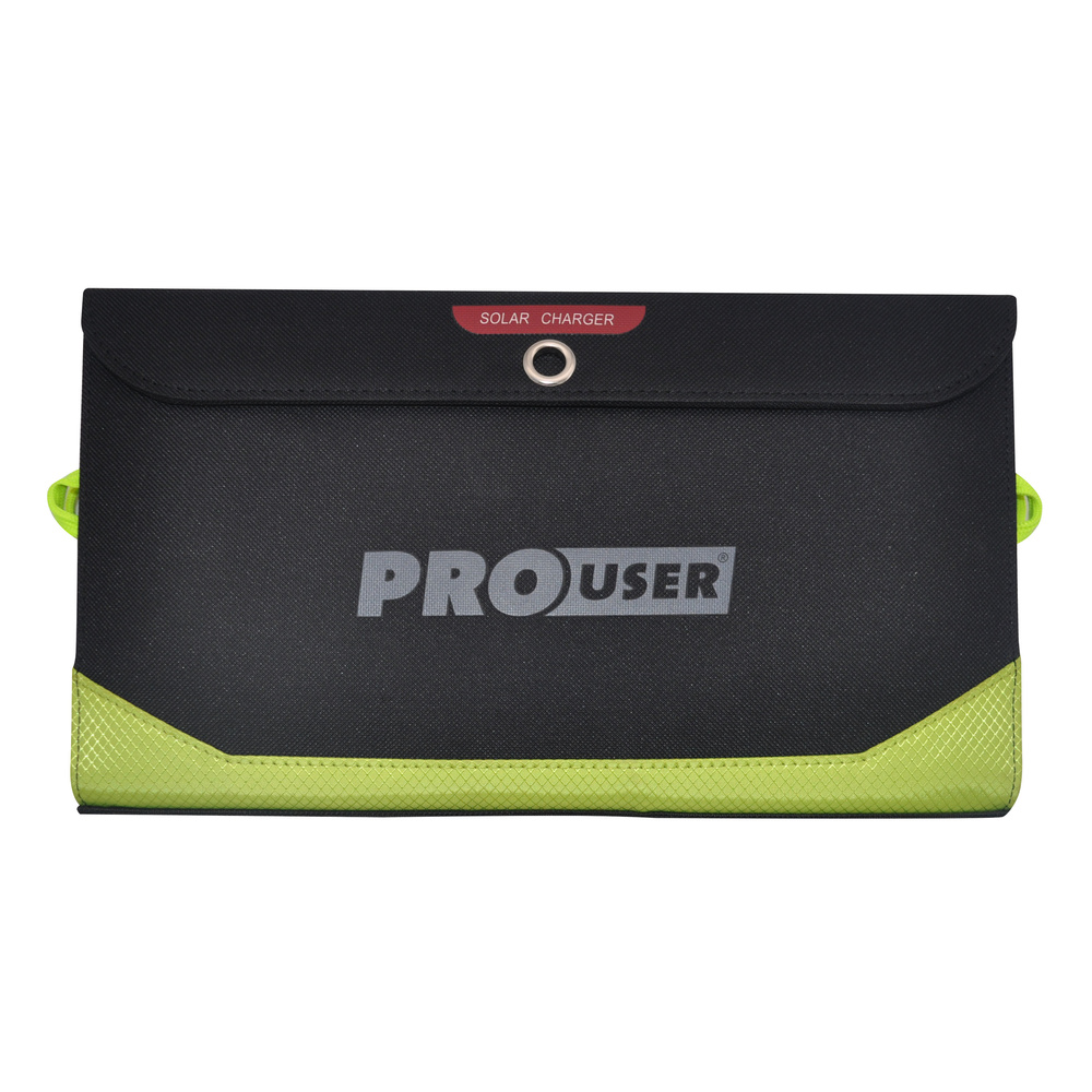 ProUser 21-W-Solar-Panel mit Powerbank  mit 10000 mAh, 37 Wh, 18 W USB-Ausgang