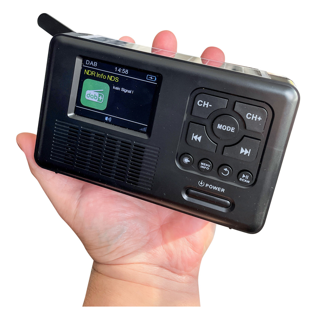 Reflexion Kurbelradio TRA560DAB, Solar-Panel, Akku-/Batteriebetrieb, LED-Licht, Bluetooth, USB