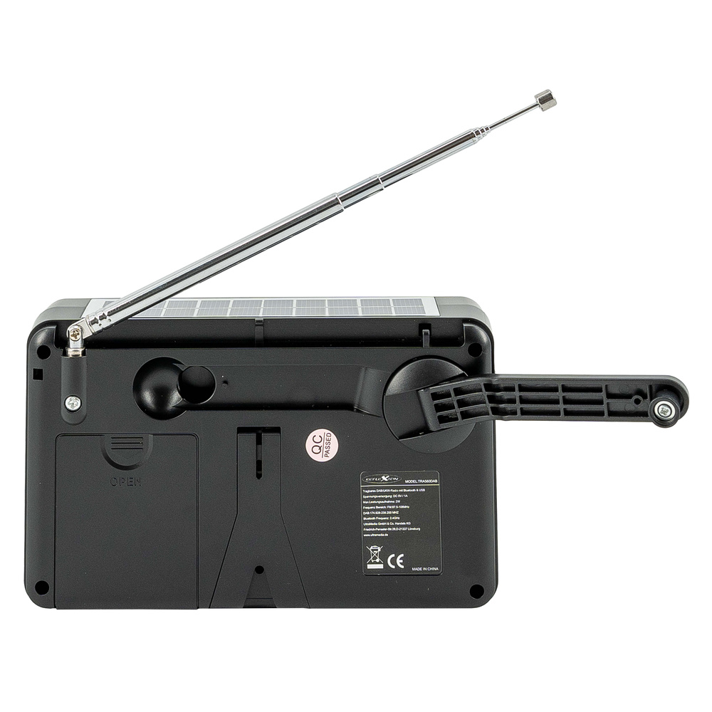 Reflexion Kurbelradio TRA560DAB, Solar-Panel, Akku-/Batteriebetrieb, LED-Licht, Bluetooth, USB