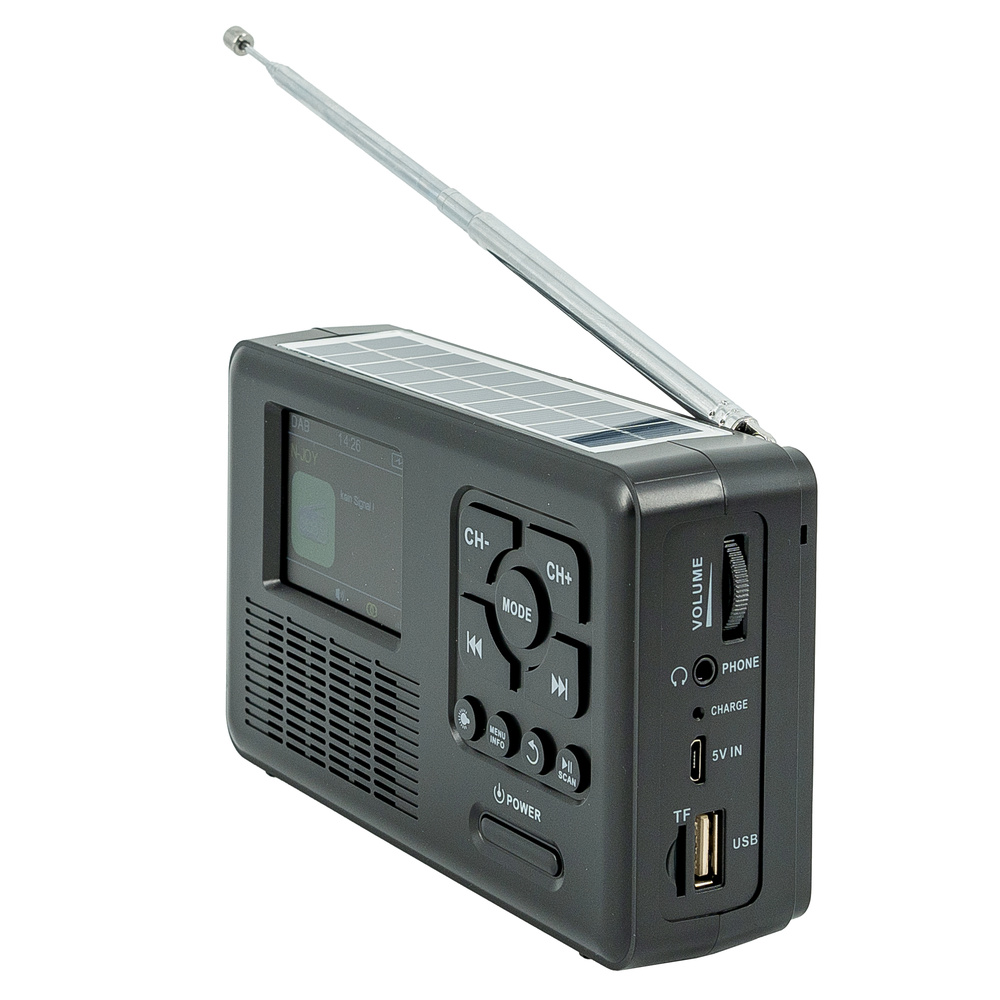 Reflexion Kurbelradio TRA560DAB, Solar-Panel, Akku-/Batteriebetrieb, LED-Licht, Bluetooth, USB