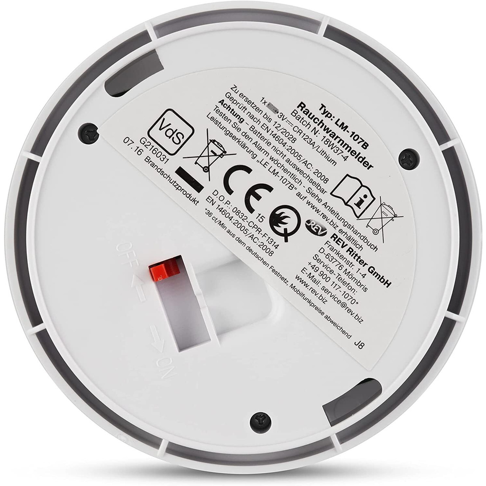 REV 5er-Spar-Set Rauchwarnmelder LM-107B mit 10-Jahres-Batterie