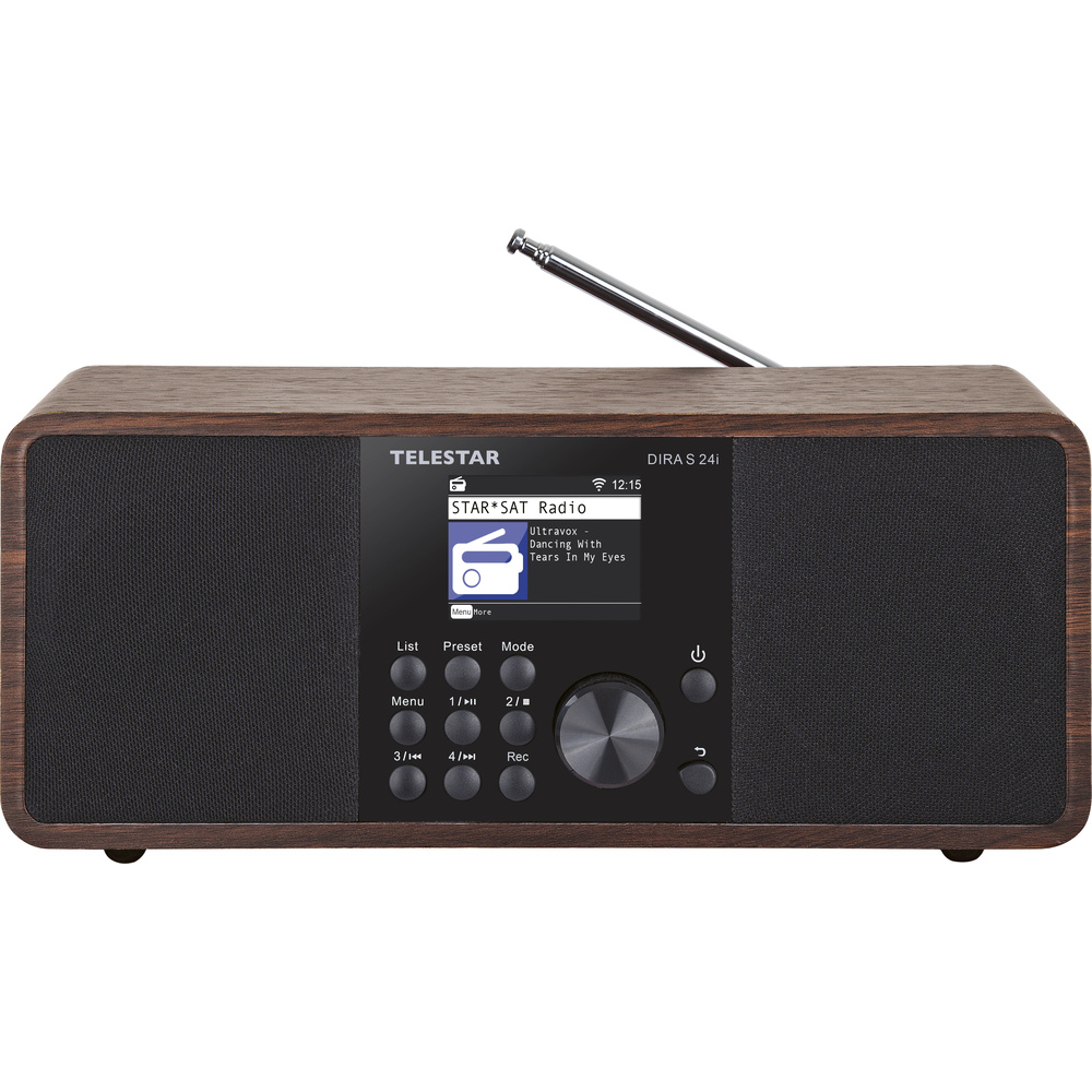 Telestar Hybrid-Digitalradio DIRA S24i, DAB+/UKW/ Internetradio, 30-W-RMS, Bluetooth, Holz-Dekor
