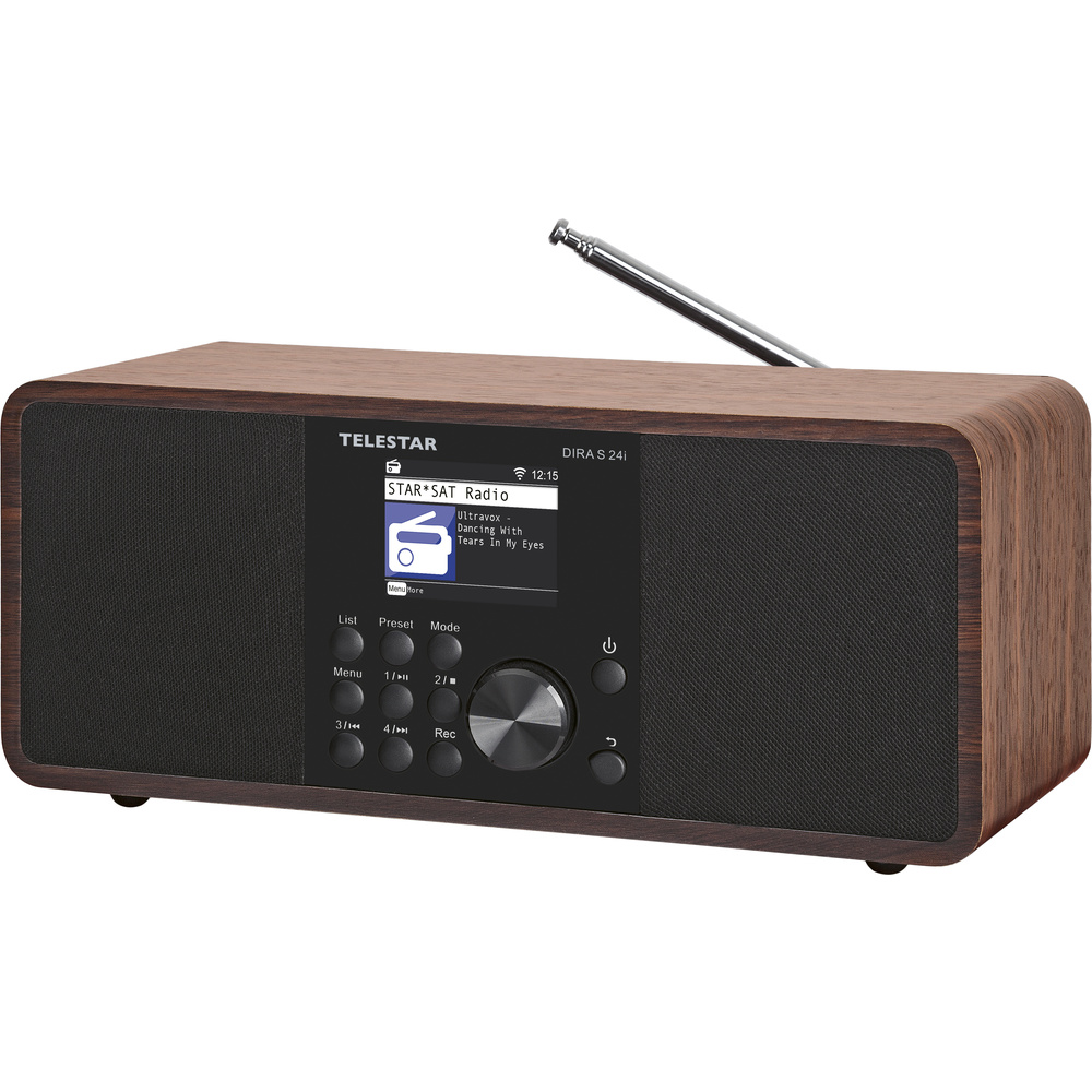 Telestar Hybrid-Digitalradio DIRA S24i, DAB+/UKW/ Internetradio, 30-W-RMS, Bluetooth, Holz-Dekor
