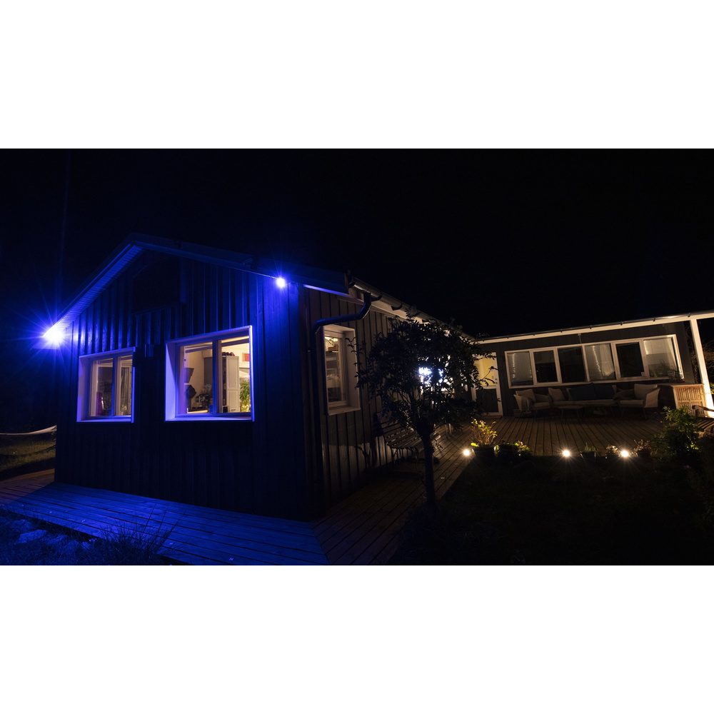 Deltaco Smartes Terrassenbeleuchtungs-Erweiterungs-Set mit 5 LED-Spots, WiFi, RGB/warmweiß, Alexa