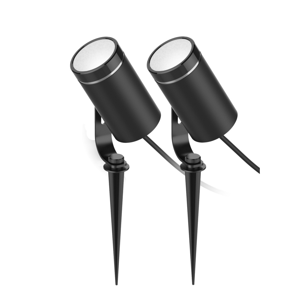 Deltaco Smartes Gartenbeleuchtungs-Erweiterungs-Set mit 2 LED-Strahlern, WiFi, RGB/warmweiß, Alexa