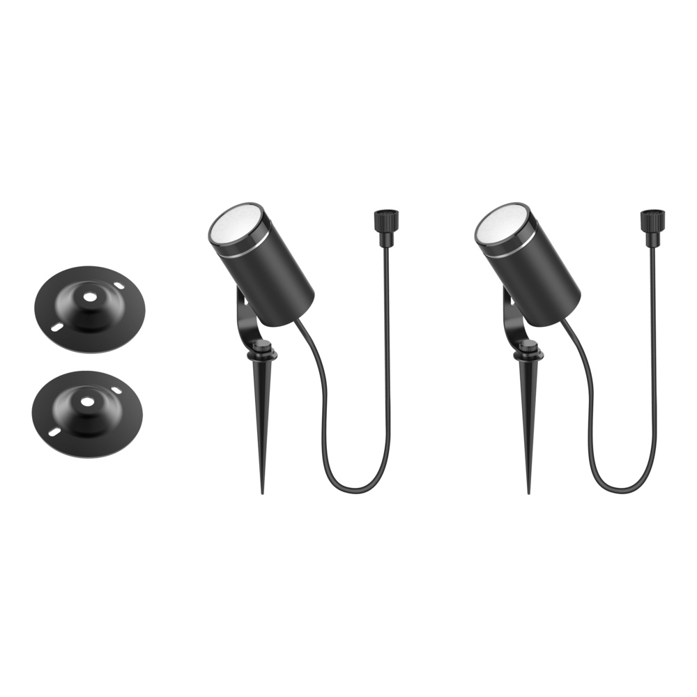 Deltaco Smartes Gartenbeleuchtungs-Erweiterungs-Set mit 2 LED-Strahlern, WiFi, RGB/warmweiß, Alexa