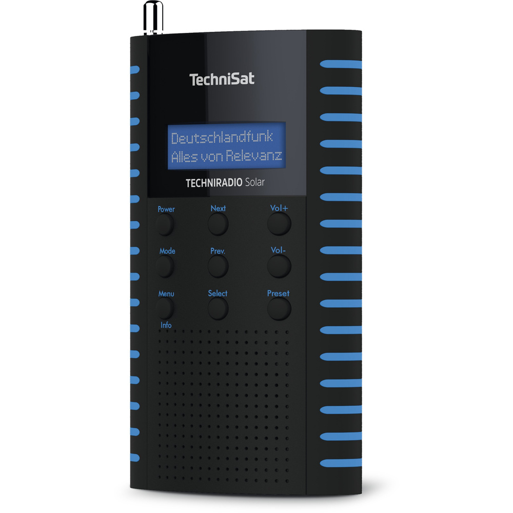 TechniSat Digitalradio TechniRadio SOLAR, DAB+/UKW, Solar-Panel, Akku, IPX5, schwarz-blau