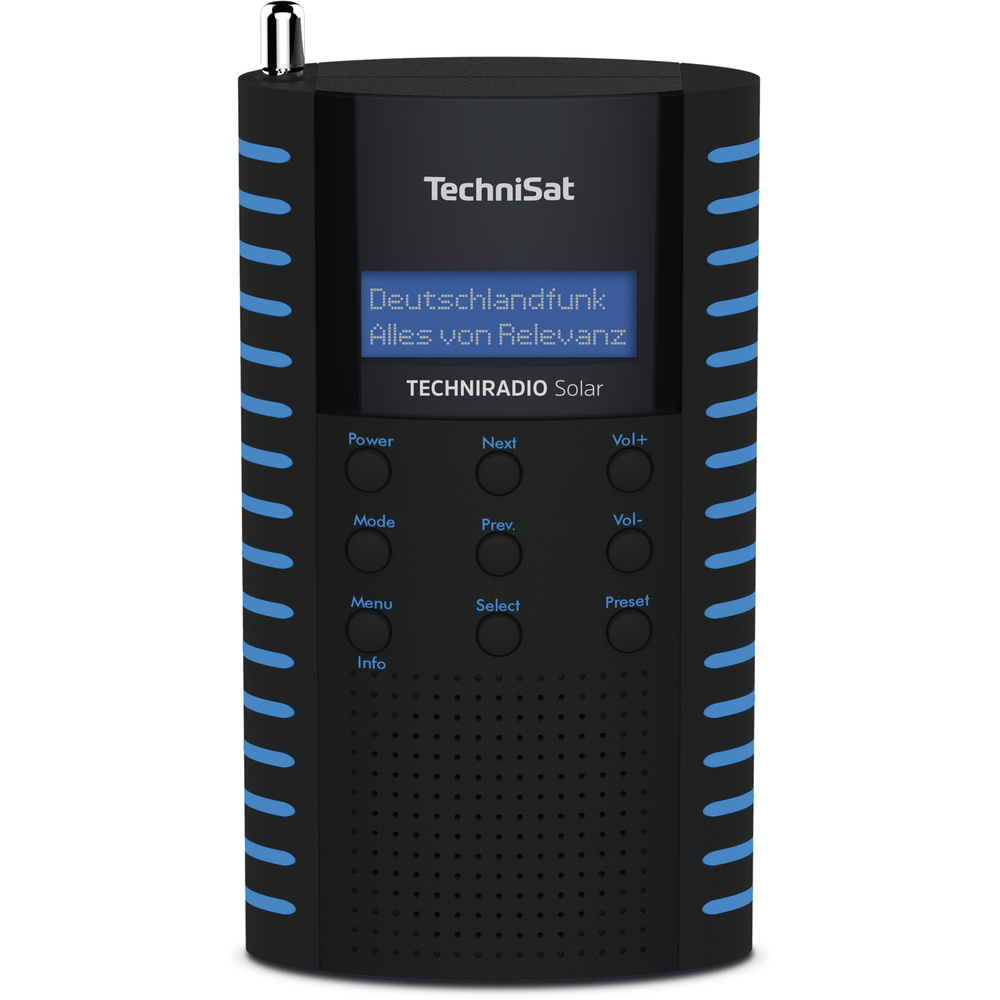 TechniSat Digitalradio TechniRadio SOLAR, DAB+/UKW, Solar-Panel, Akku, IPX5, schwarz-blau