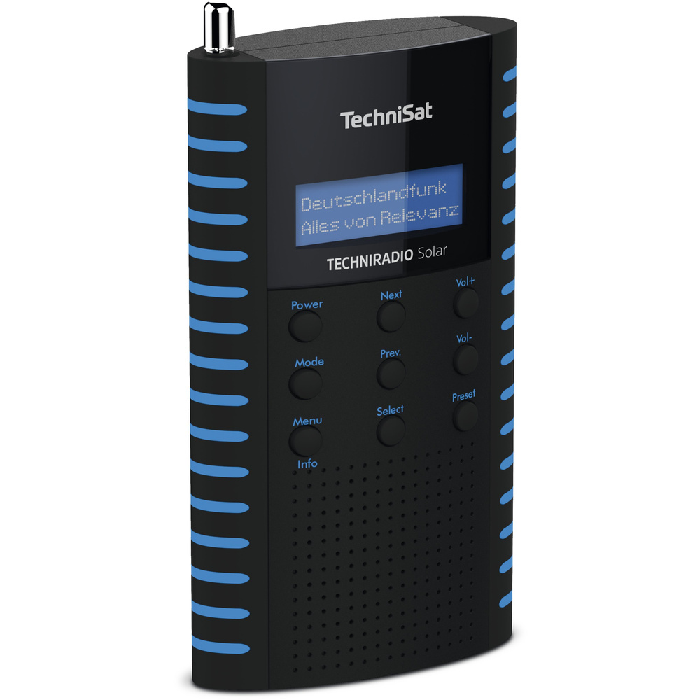 TechniSat Digitalradio TechniRadio SOLAR, DAB+/UKW, Solar-Panel, Akku, IPX5, schwarz-blau