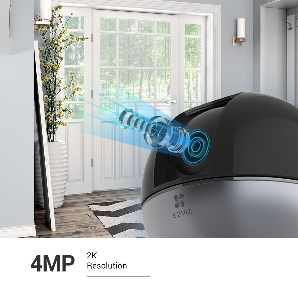 EZVIZ WLAN/LAN-Indoor-Überwachungskamera C6W, 2K-Auflösung, schwenk-/neigbar, Bewegungsverfolgung